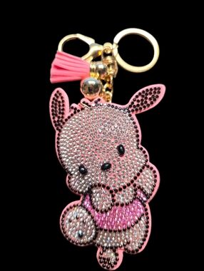 Pink Pochacco Hello Kitty Bag Charm Keychain with Tassel